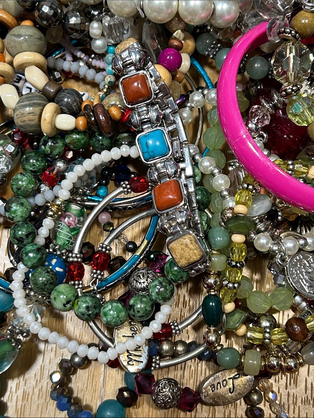 Bundle of bracelets. Over 1.4 pounds - Picture 2 of 5